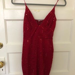 Red, Laced dress